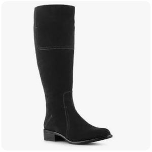 Franco Sarto Cristo Black Suede Knee High Boots